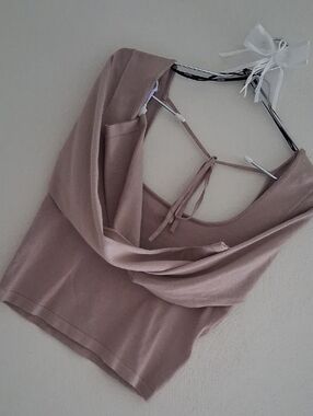 Forever 21 Dusty Mauve Cowl Neck Tank with Back Tie